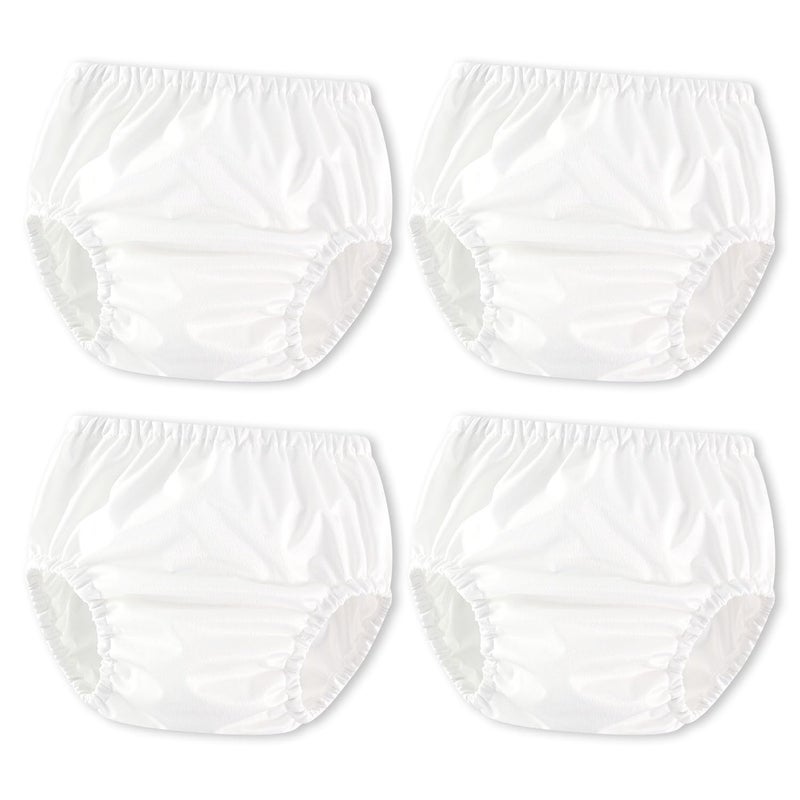 Joyo roy 4Pcs White Diaper Covers for Girls Training Pants Boys Cloth Diaper Cover for Swimming Rubber Training Pants for Toddlers Plastic Underwear for Potty Training Waterproof Rubber Underwear 5T - Image 1